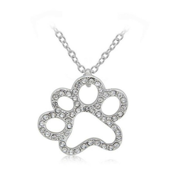 Other - Crystal Paw Print Pendant Adjustable Necklace